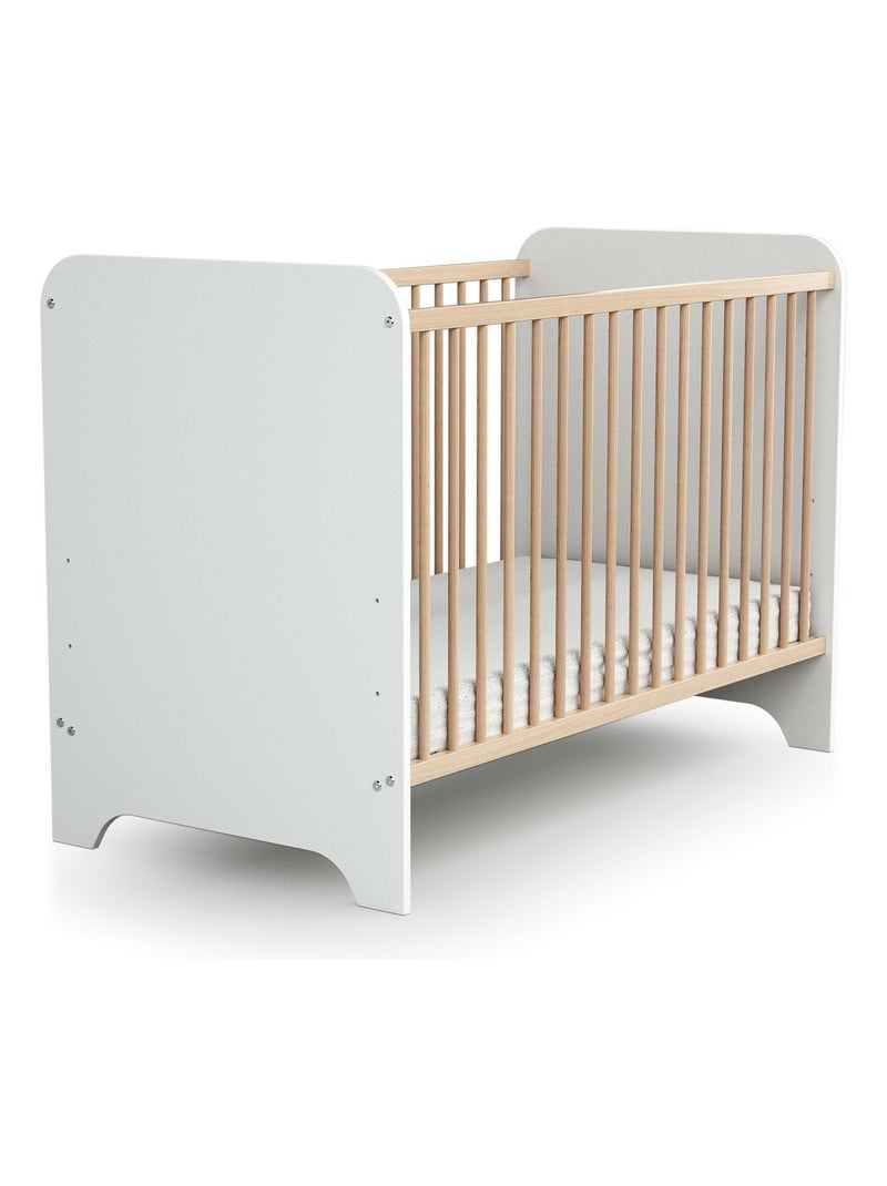 AT4 - Cameretta completa bambini letto, fasciatoio e guardaroba CARROUSEL - Bianca/Faggio natural Beige/Bianco - Kiabi