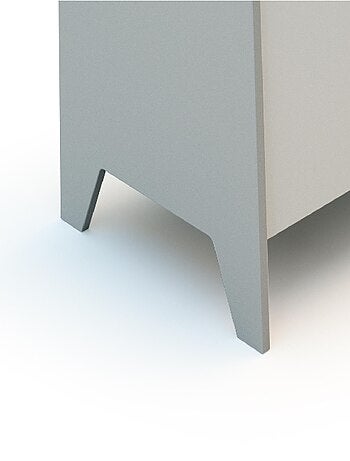 AT4 - Cassapanca per giocattoli e contenitori legno - Gris/Bianco - 65 x 46 x 46 cm