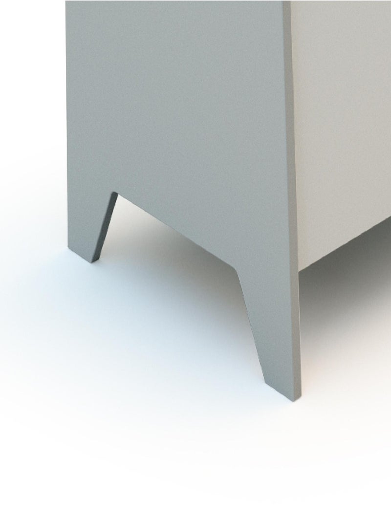 AT4 - Cassapanca per giocattoli e contenitori legno - Gris/Bianco - 65 x 46 x 46 cm Bianco Grigio chiaro - Kiabi