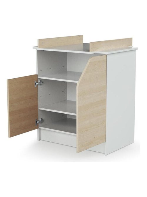 AT4 - Cassettiera fasciatoio 2 ante CARNAVAL legno - Bianco/Betulla - 79 x 65,5 x 94 cm - Kiabi