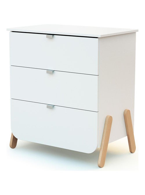 AT4 - Cassettiera fasciatoio 3 cassetti PIRATE legno - Bianco/Faggio - 79 x 65,5 x 94 - Kiabi