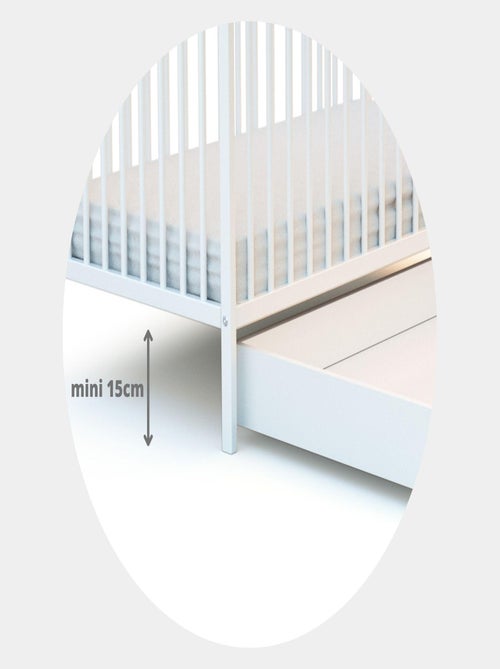 AT4 - Cassetto lettino bambini ROLO - Bianco - 114,50 x 57 x 14 cm - Kiabi