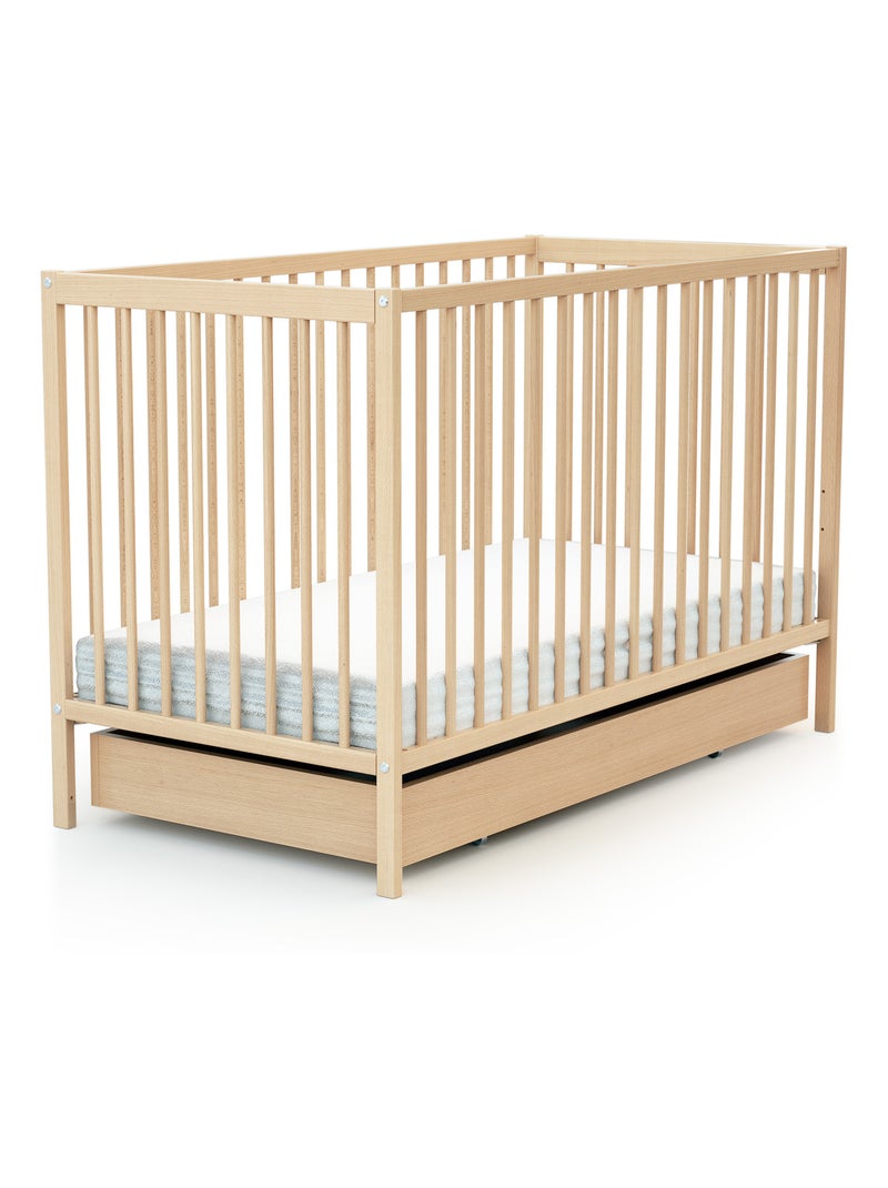 AT4 - Cassetto lettino bambini ROLO - Faggio verni - 114,50 x 57 x 14 cm Beige chiaro - Kiabi