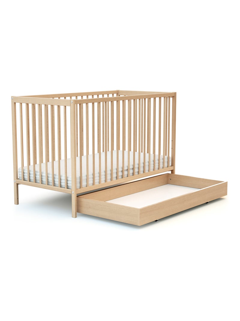 AT4 - Cassetto lettino bambini ROLO - Faggio verni - 114,50 x 57 x 14 cm Beige chiaro - Kiabi