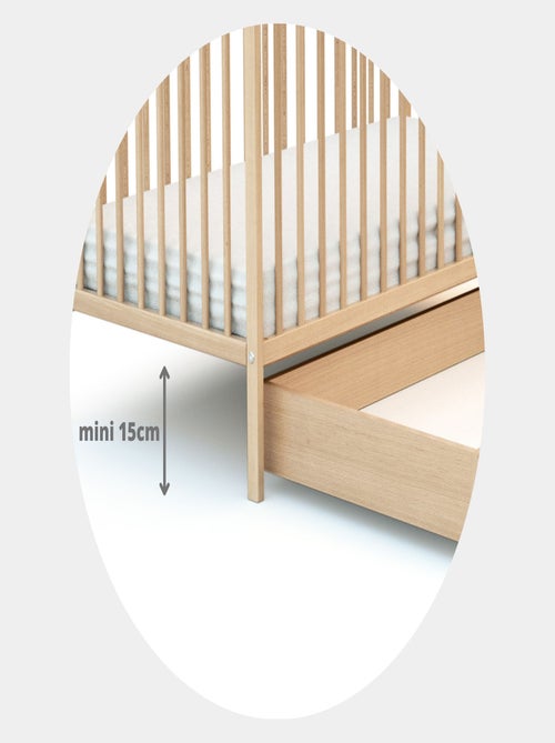 AT4 - Cassetto lettino bambini ROLO - Faggio verni - 114,50 x 57 x 14 cm - Kiabi