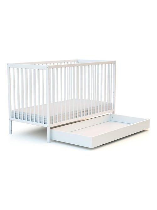 AT4 - Cassetto per lettino bambini 60 x 120 cm ROLO - Bianco - 114,50 x 57 x 14 cm - Kiabi