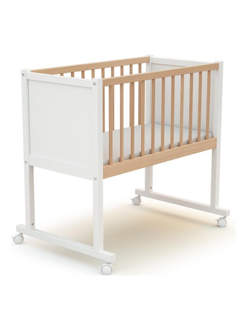 AT4 - Culla bambini NIDO legno - Bianco/Faggio verni - 40 x 80 - 86 x 58 x 80 cm - Kiabi