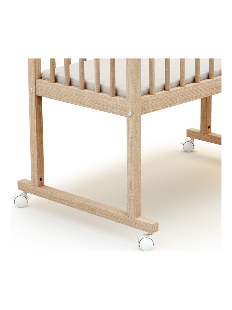 AT4 - Culla bambini NOA legno - Faggio natural - 40 x 80 - 86 x 45 x 80 cm Marrone nocciola - Kiabi