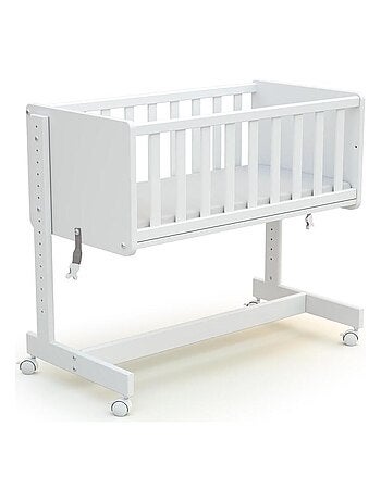 AT4 - Culla co-sleeping evolutiva NATO legno - Bianco - 40 x 80 - 88 x 45,50 x 79,50 cm