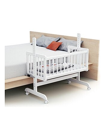 AT4 - Culla co-sleeping evolutiva NINO legno - Bianco - 40 x 80 - 88 x 52 x 90 cm