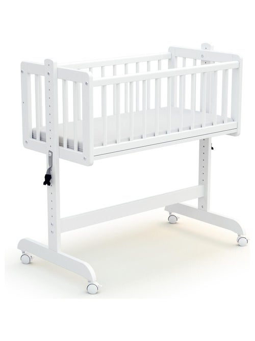 AT4 - Culla co-sleeping evolutiva NINO legno - Bianco - 40 x 80 - 88 x 52 x 90 cm - Kiabi