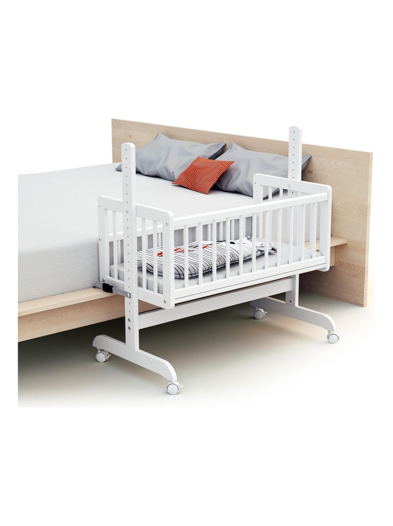 AT4 - Culla co-sleeping evolutiva NINO legno - Bianco - 40 x 80 - 88 x 52 x 90 cm Bianco - Kiabi