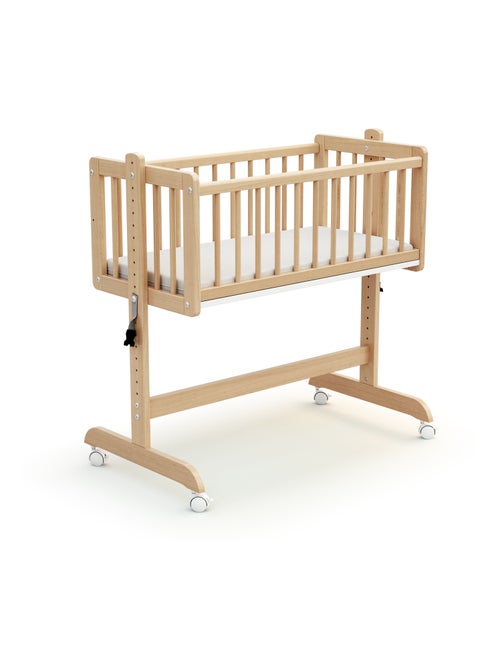 AT4 - Culla co-sleeping evolutiva NINO legno - Faggio verni - 40 x 80 - 88 x 52 x 90 cm - Kiabi AT4 - Culla co-sleeping evolutiva NINO legno - Faggio verni - 40 x 80 - 88 x 52 x 90 cm - Kiabi