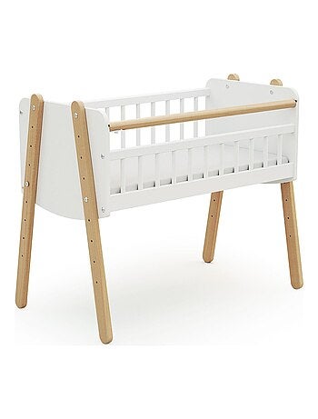 AT4 - Culla co-sleeping PIRATE legno - Bianco/Faggio natural - 87 x 50 x 74 cm