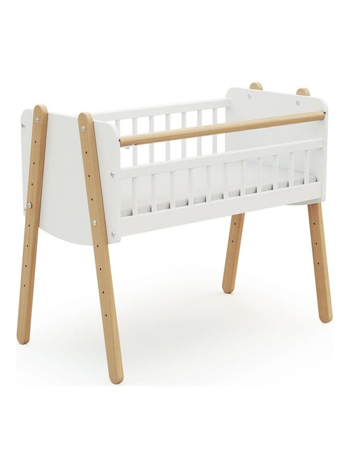 AT4 - Culla co-sleeping PIRATE legno - Bianco/Faggio natural - 87 x 50 x 74 cm - Kiabi