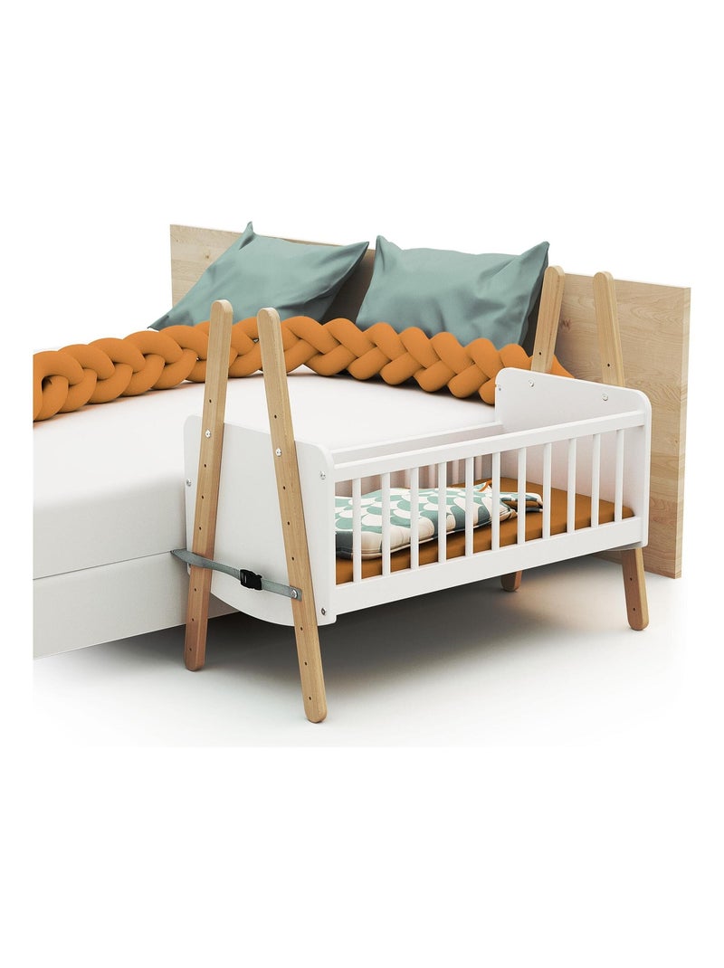 AT4 - Culla co-sleeping PIRATE legno - Bianco/Faggio natural - 87 x 50 x 74 cm Beige/Bianco - Kiabi