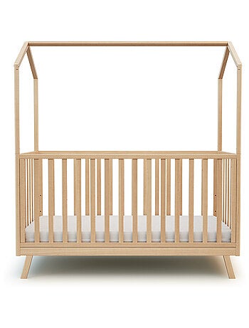 AT4 - Culla trasformabile a capanna KASA legno - Faggio verni - 70 x 140 - 146 x 74.50 x 162.50 cm