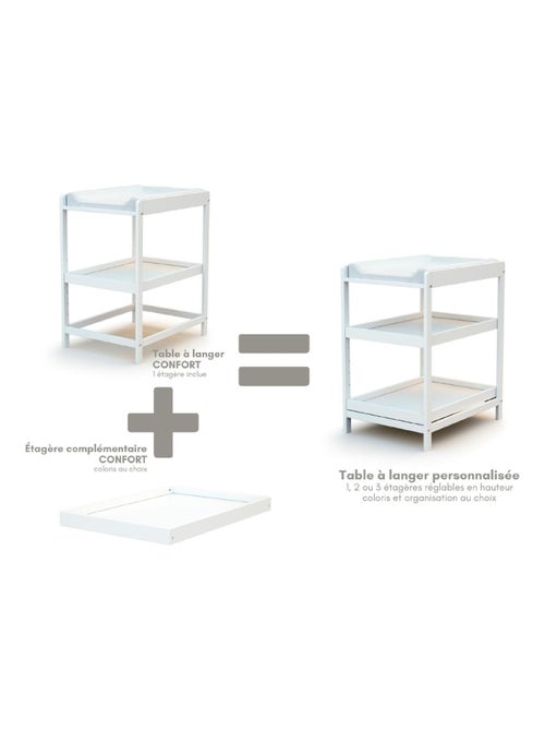 AT4 - Fasciatoio 1 prateleira LIMA legno - Bianco - 73 x 54 x 90 cm - Kiabi