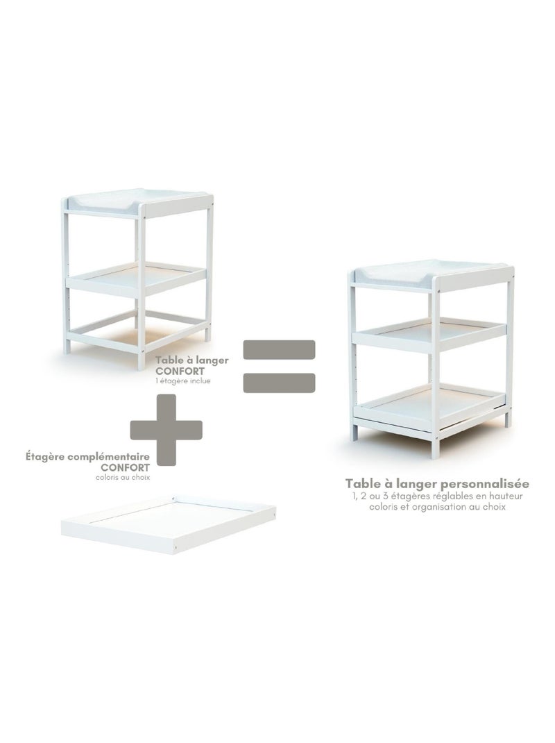 AT4 - Fasciatoio 1 prateleira LIMA legno - Bianco - 73 x 54 x 90 cm Bianco - Kiabi