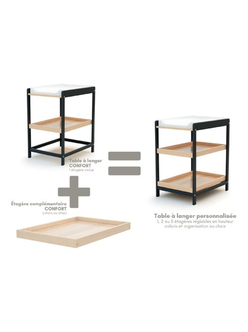 AT4 - Fasciatoio 1 prateleira LIMA legno - Grafite Grigio/Faggio - 73 x 54 x 90 cm - Kiabi