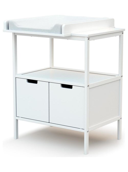 AT4 - Fasciatoio 2 ante NATUR legno - Bianco - 68 x 66 x 90,5 cm - Kiabi