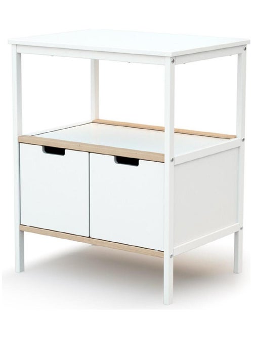 AT4 - Fasciatoio 2 ante NATUR legno - Bianco/Faggio - 68 x 66 x 90,5 cm - Kiabi