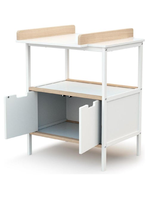 AT4 - Fasciatoio 2 ante NATUR legno - Bianco/Faggio - 68 x 66 x 90,5 cm - Kiabi