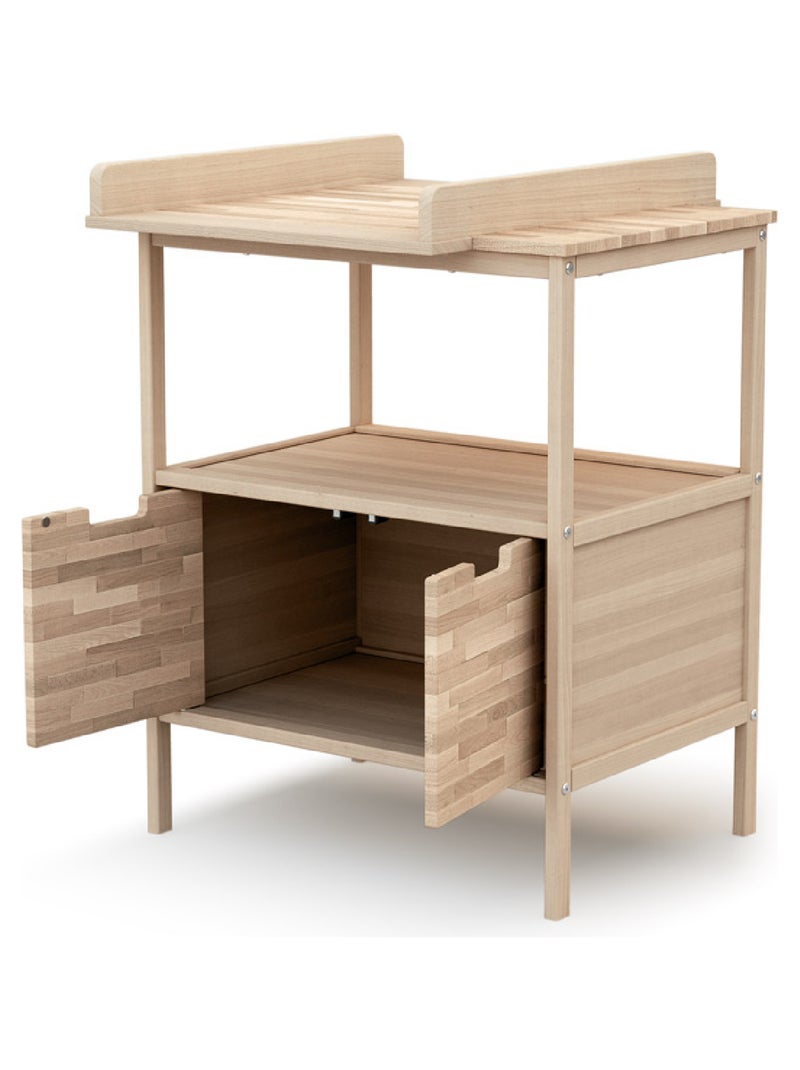 AT4 - Fasciatoio 2 ante NATUR legno - Faggio natural - 68 x 66 x 90,5 cm Marrone nocciola - Kiabi
