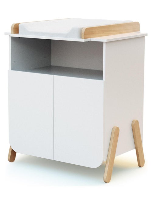 AT4 - Fasciatoio 2 ante PIRATE legno - Bianco/Faggio - 79 x 65,5 x 94 cm - Kiabi