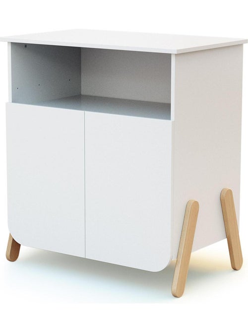 AT4 - Fasciatoio 2 ante PIRATE legno - Bianco/Faggio - 79 x 65,5 x 94 cm - Kiabi