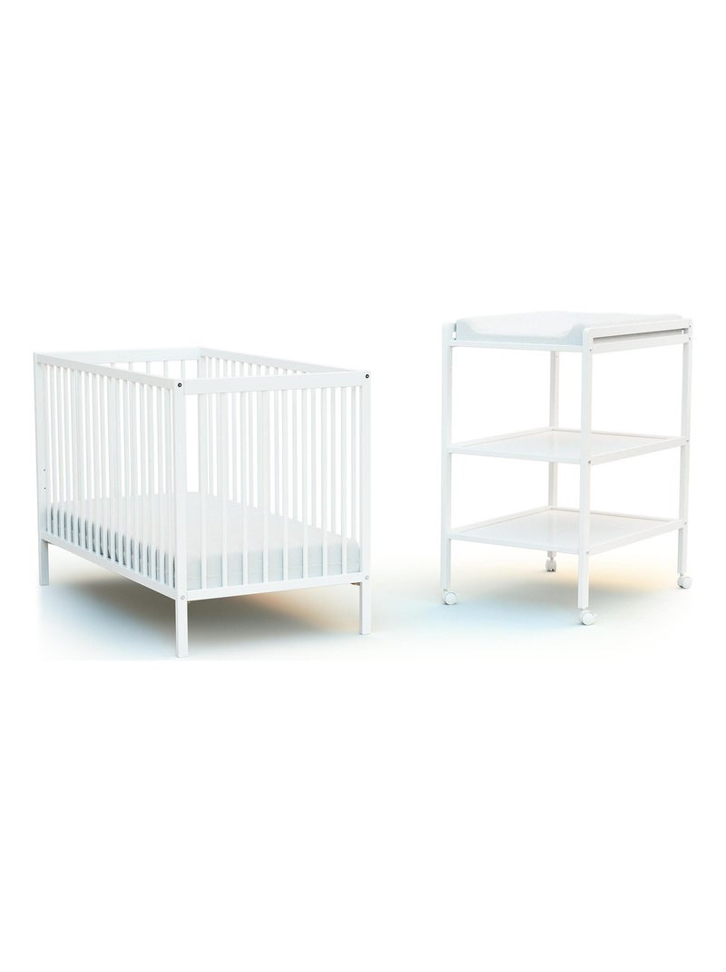 AT4 - Fasciatoio 2 prateleiras LILO legno LILO - Bianco - 54 x 74 x 94 cm Bianco - Kiabi