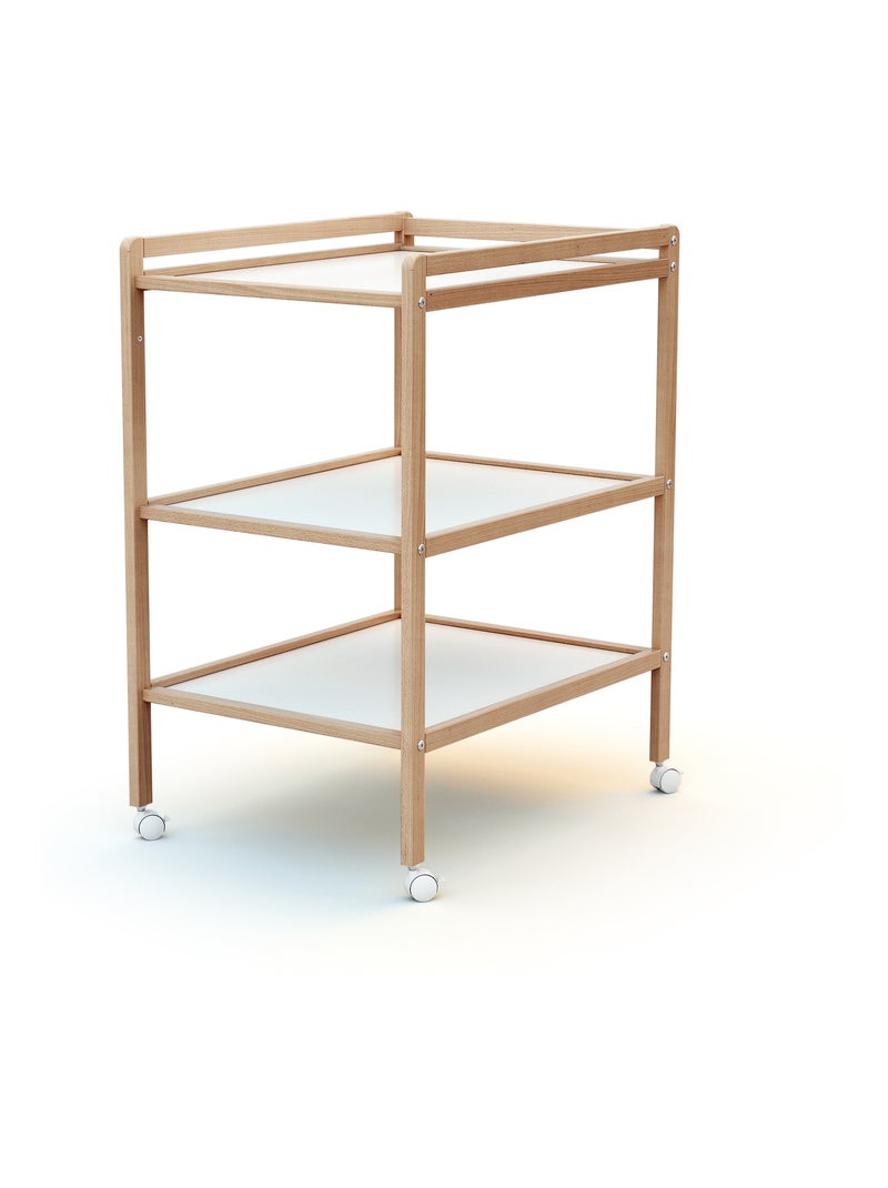 AT4 - Fasciatoio 2 prateleiras LILO legno LILO - Faggio verni - 54 x 74 x 94 cm Beige chiaro - Kiabi