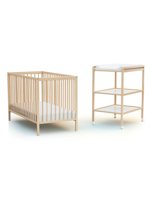 AT4 - Fasciatoio 2 prateleiras LILO legno LILO - Faggio verni - 54 x 74 x 94 cm - Kiabi