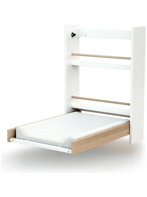 AT4 - Fasciatoio pieghevole a parete/muro EAZY legno - Bianco/Faggio - 78 x 56 x 78 cm - Kiabi