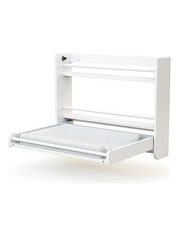 AT4 - Fasciatoio pieghevole a parete/muro SORA legno - Bianco - 83 x 66 x 66 cm