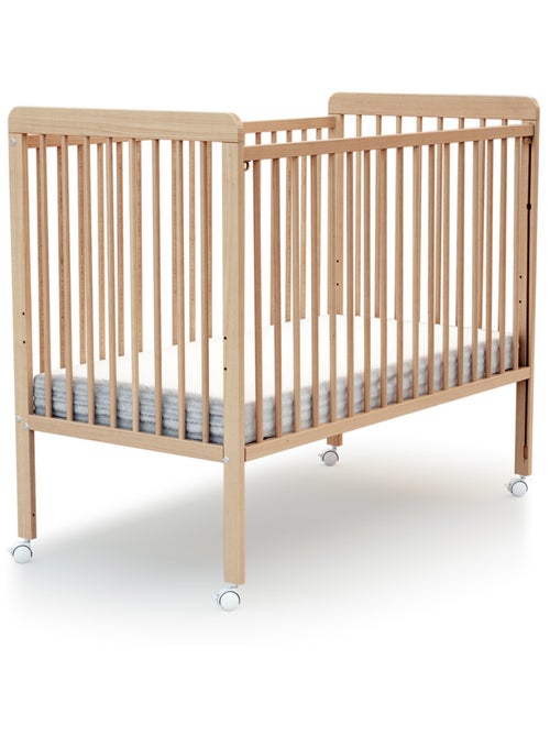 AT4 - Lettino bambini con sponde regolabile LIVO legno - Faggio verni - 60 x 120 - 124 x 64 x 98 cm - Kiabi