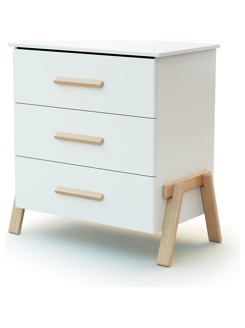 At4 - lettino bambini e cassettiera fasciatoio canaille legno - bianco/faggio Bianco Marrone - Kiabi