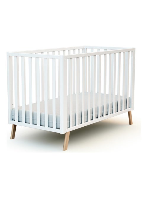 AT4 - Lettino bambini evolutivo KASA legno - Bianco - 60 x 120 - 125,50 x 64 x 81,50 cm - Kiabi