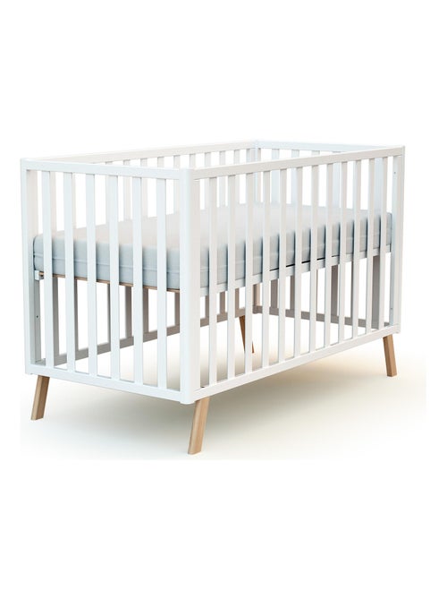 AT4 - Lettino bambini evolutivo KASA legno - Bianco - 60 x 120 - 125,50 x 64 x 81,50 cm - Kiabi