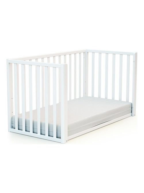 AT4 - Lettino bambini evolutivo KASA legno - Bianco - 60 x 120 - 125,50 x 64 x 81,50 cm - Kiabi