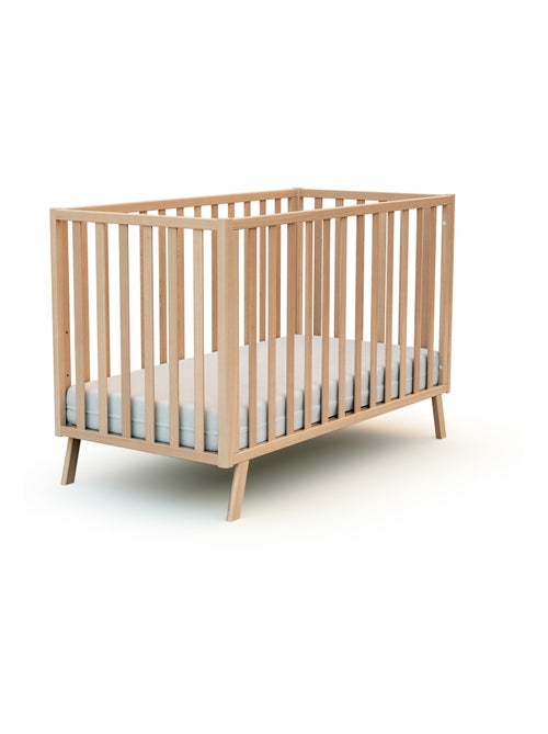 AT4 - Lettino bambini evolutivo KASA legno - Faggio verni - 60 x 120 - 125,50 x 64 x 81,50 cm - Kiabi