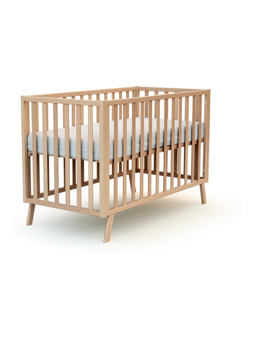 AT4 - Lettino bambini evolutivo KASA legno - Faggio verni - 60 x 120 - 125,50 x 64 x 81,50 cm - Kiabi