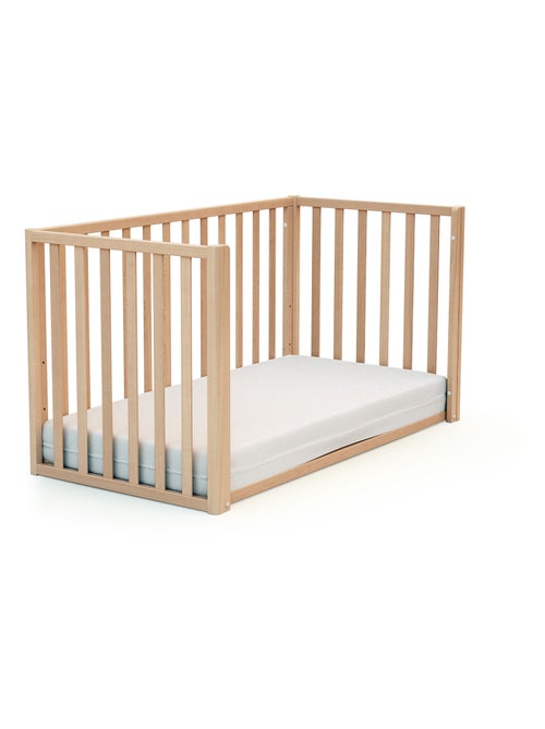 AT4 - Lettino bambini evolutivo KASA legno - Faggio verni - 60 x 120 - 125,50 x 64 x 81,50 cm - Kiabi