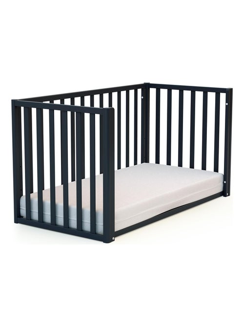 AT4 - Lettino bambini evolutivo KASA legno - Grafite grigio - 60 x 120 - 125,50 x 64 x 81,50 cm - Kiabi