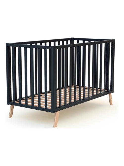 AT4 - Lettino bambini evolutivo KASA legno - Grafite grigio - 60 x 120 - 125,50 x 64 x 81,50 cm - Kiabi