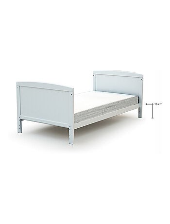 AT4 - Lettino bambini evolutivo LUNA legno - Bianco - 70 x 140 - 144 x 74,5 x 79 cm
