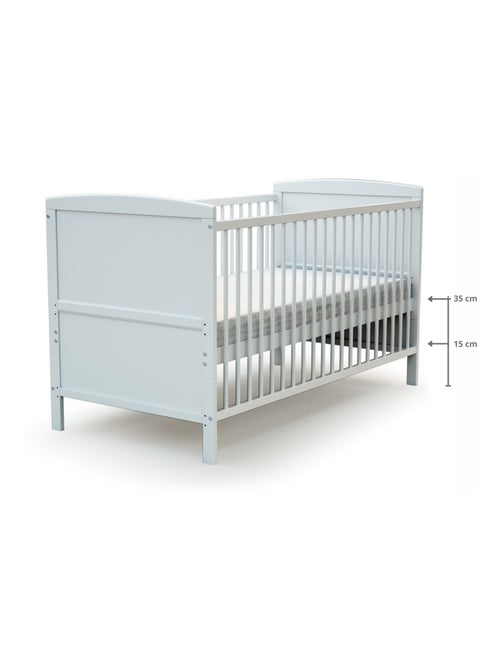 AT4 - Lettino bambini evolutivo LUNA legno - Bianco - 70 x 140 - 144 x 74,5 x 79 cm - Kiabi