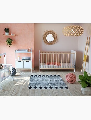 AT4 - Lettino bambini evolutivo LUNA legno - Bianco - 70 x 140 - 144 x 74,5 x 79 cm