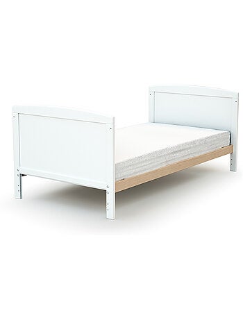 AT4 - Lettino bambini evolutivo LUNA legno - Bianco - 70 x 140 - 144 x 74,5 x 79 cm