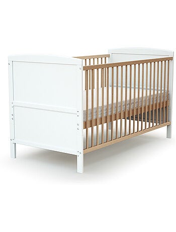 AT4 - Lettino bambini evolutivo LUNA legno - Bianco - 70 x 140 - 144 x 74,5 x 79 cm